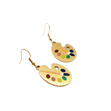 Earrings steel gold palet1